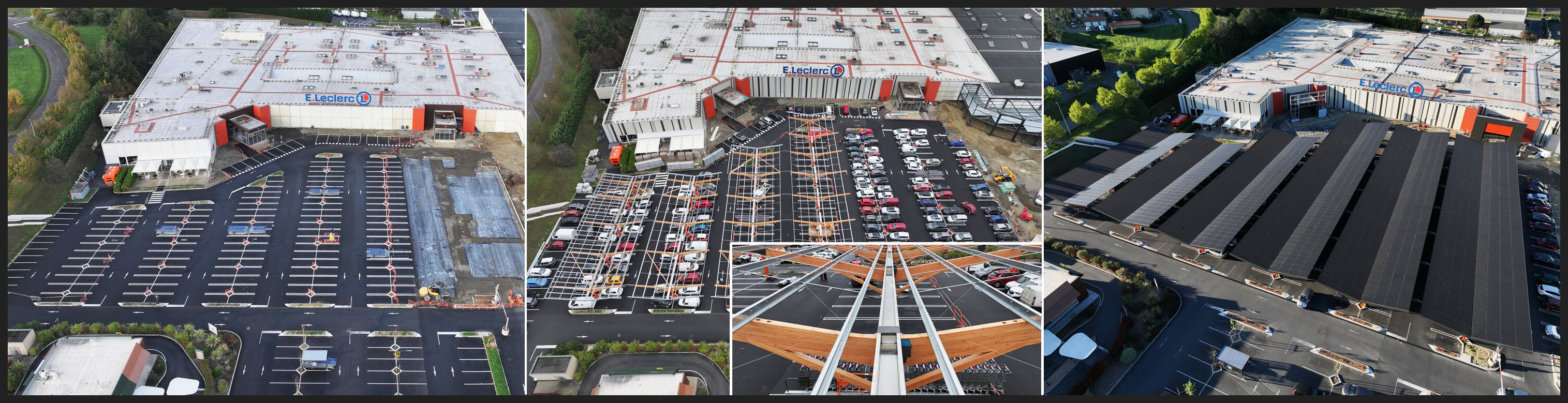 Ombrières photovoltaïques Leclerc